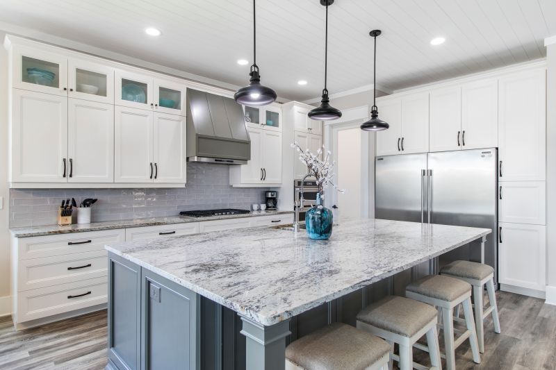 Kitchen with Granite Counter and Backsplash